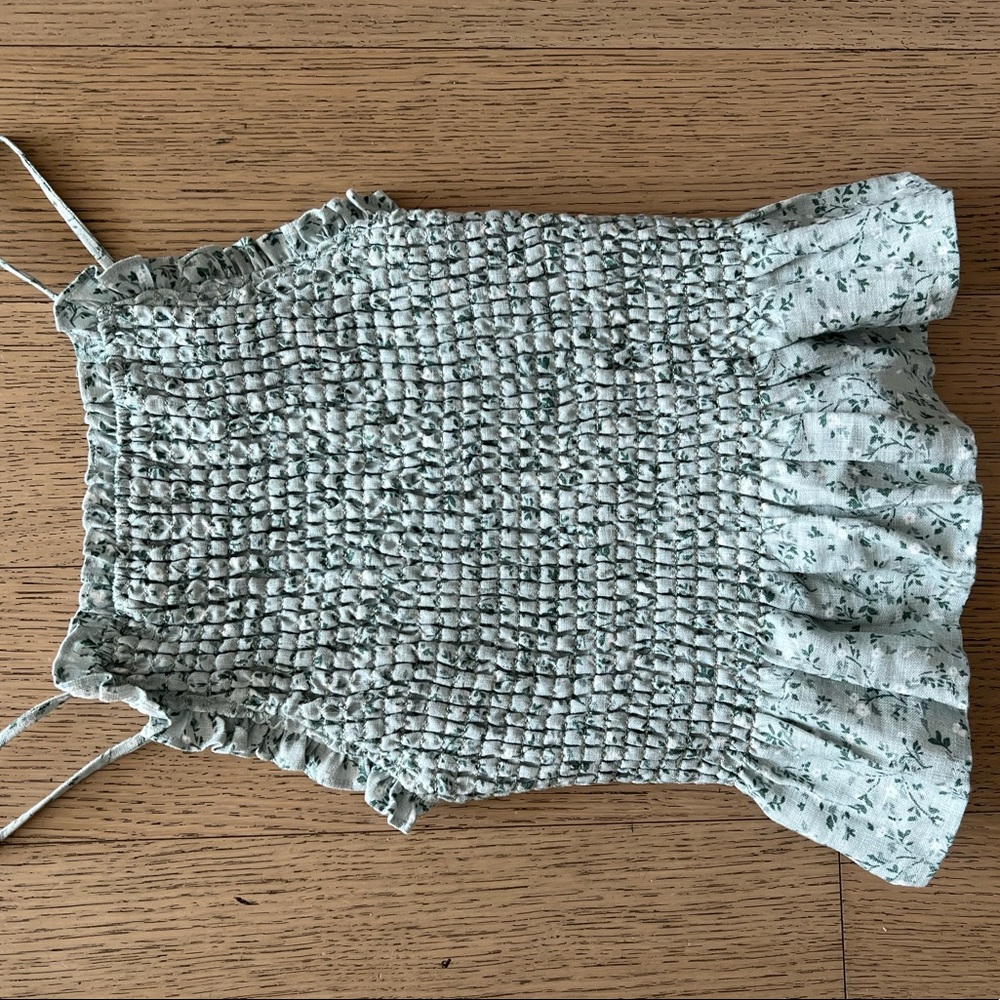 Reformation Linen Floral Top